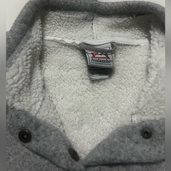 Gray Sherpa lined 3/4 pullover - Picture 2 of 5